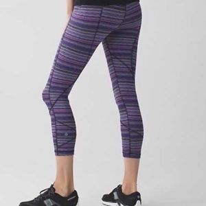 Lululemon Pace Rival Striped purple leggings